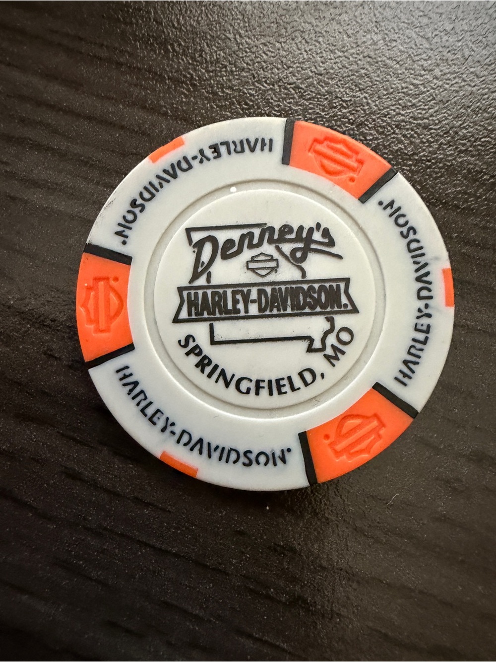 Collectible Harley Davidson Poker Chip Denny’s H-D Springfield, MO